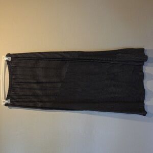 Black And Gray Striped Maxi Skirt